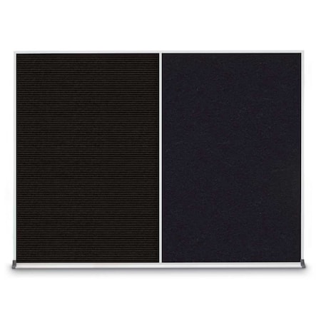 United Visual Products Triple Door Radius Corkboard, 96"X48", S UV8006-SATIN-FORBO